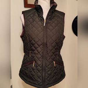Weatherproof faux fur lined quilted vest